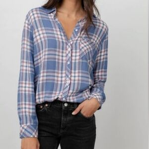 Rails Hunter Flannel Shirt Sky White Daffodil